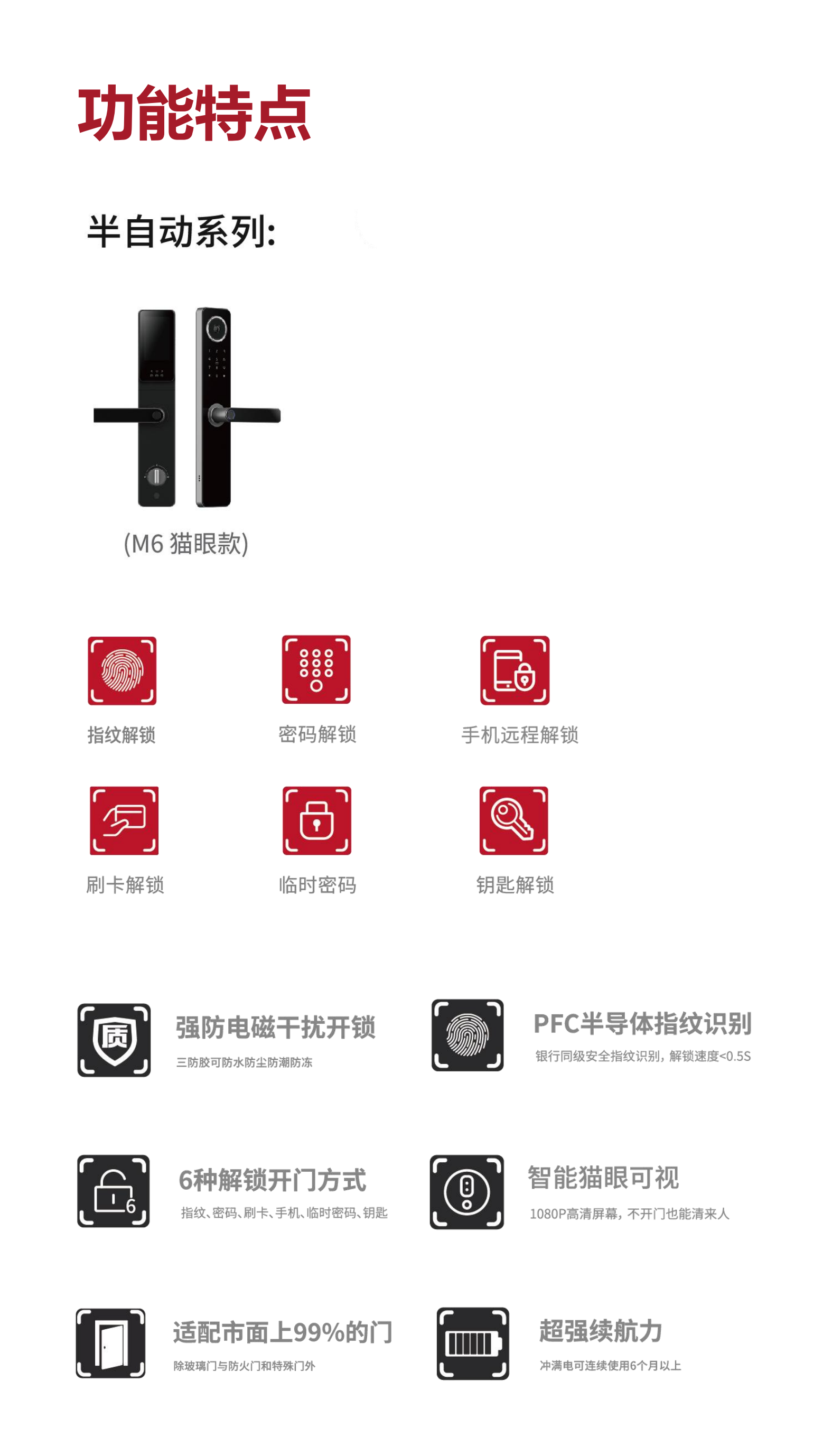 M6智能锁指纹锁