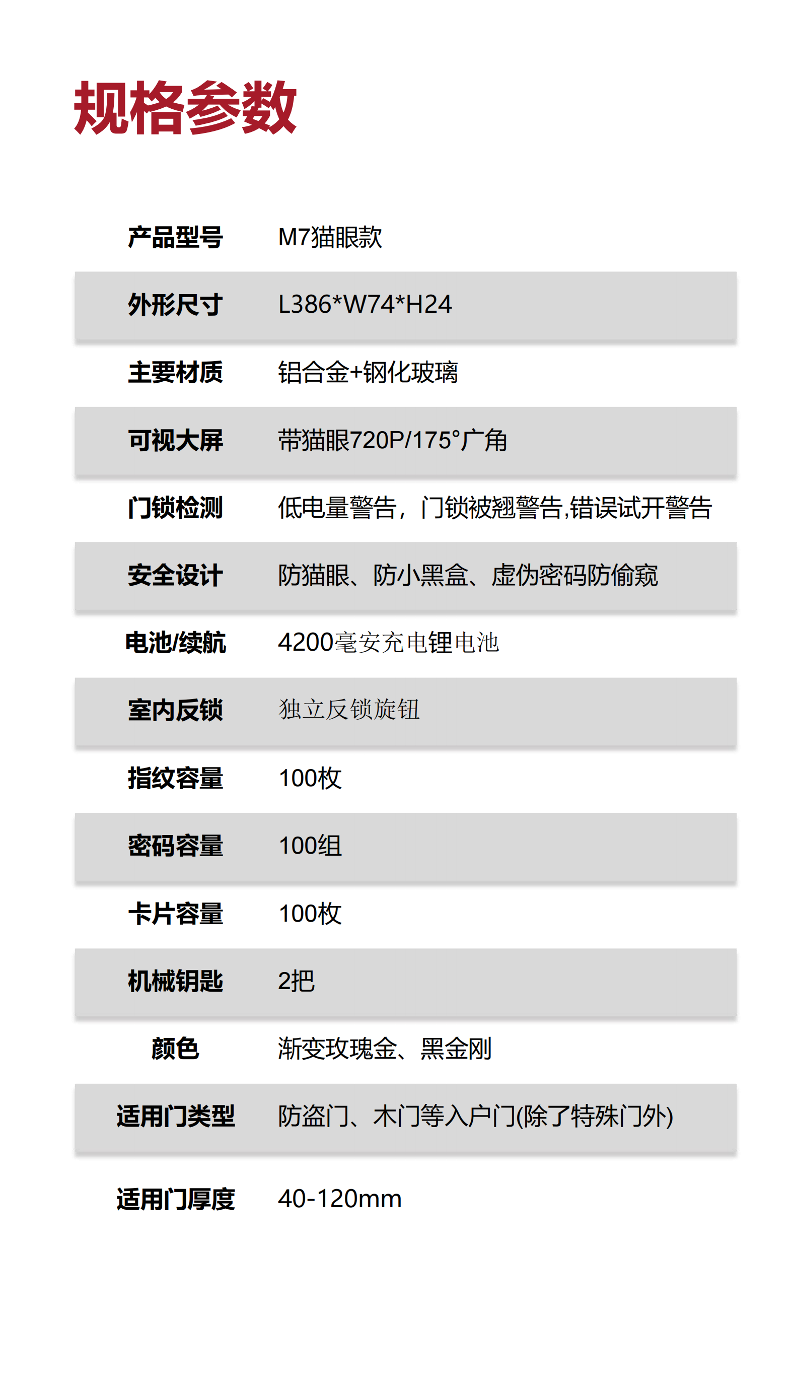 M7全自动智能锁